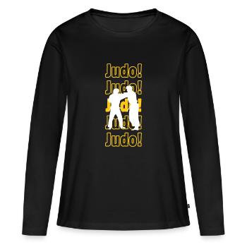 Judo judo judo - T-shirt manches longues Premium bio Femme - noir - Devant - Julia (174cm)