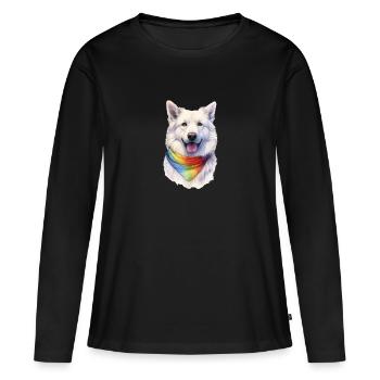 Pride Dog - Frauen Premium Bio Langarmshirt - Schwarz - Vorne - Julia (174cm)