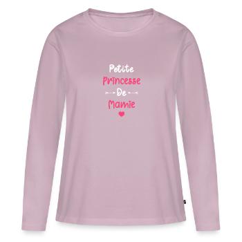 Petite princesse de mamie - T-shirt manches longues Premium bio Femme - rose poudré - Devant - Julia (174cm)