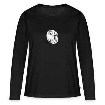 Lol trollface - T-shirt manches longues Premium bio Femme - noir - Devant - Julia (174cm)