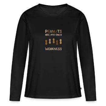 Peanut Allergy Nut Allergy Awareness - Women's Premium Organic Long Sleeve Shirt - black - Front - Julia (174cm)