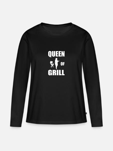 BBQ - Frauen Premium Bio Langarmshirt - Schwarz