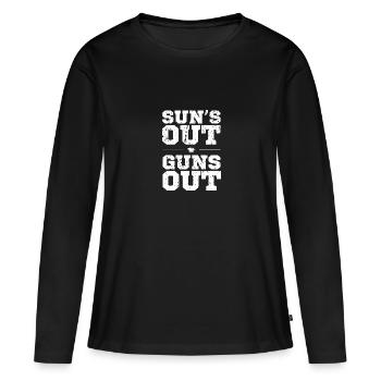 Soleil dehors, pistolet dehors - T-shirt manches longues Premium bio Femme - noir - Devant - Julia (174cm)