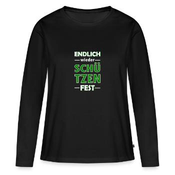 Endlich wieder Schützenfest - Frauen Premium Bio Langarmshirt - Schwarz - Vorne - Julia (174cm)