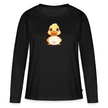Coin-coin, bec - T-shirt manches longues Premium bio Femme - noir - Devant - Julia (174cm)