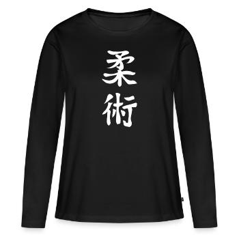 Ju-Jutsu Kanji T-Shirt für den Ju-jutsuka - Frauen Premium Bio Langarmshirt - Schwarz - Vorne - Julia (174cm)