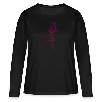 Course Femmes Course Jogging Hommes Jogging Jogging - T-shirt manches longues Premium bio Femme - noir - Devant - Julia (174cm)
