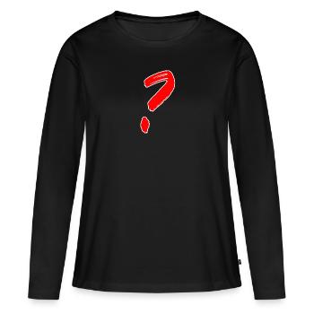 point d'interrogation - T-shirt manches longues Premium bio Femme - noir - Devant - Julia (174cm)
