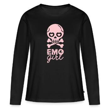 Fille emo ! - T-shirt manches longues Premium bio Femme - noir - Devant - Julia (174cm)