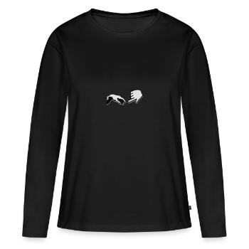 geek - Women's Premium Organic Long Sleeve Shirt - black - Front - Julia (174cm)