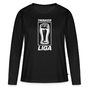 Trinker Liga - Frauen Premium Bio Langarmshirt - Schwarz - Vorne - Julia (174cm)