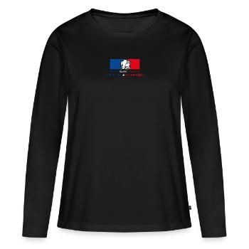 Sapeurs Pompiers Liberté Egalité Fraternité - T-shirt manches longues Premium bio Femme - noir - Devant - Julia (174cm)
