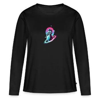 Explorers of the Universe 🚀🌍 - Women's Premium Organic Long Sleeve Shirt - black - Front - Julia (174cm)
