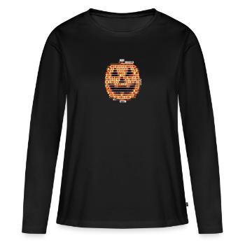 Style ASCII citrouille d’Halloween - T-shirt manches longues Premium bio Femme - noir - Devant - Julia (174cm)