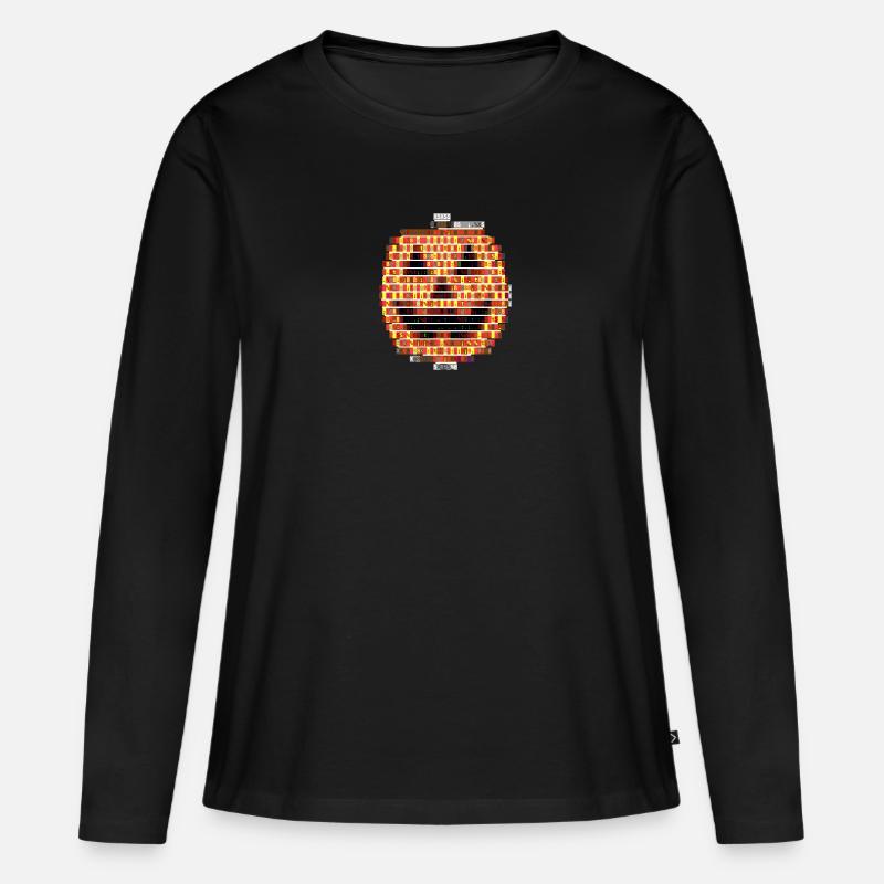 Halloween Pumpkin ASCII Style - Women's Premium Organic Long Sleeve Shirt - black