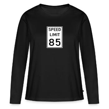 Speed limit  - T-shirt manches longues Premium bio Femme - noir - Devant - Julia (174cm)