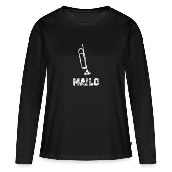 Mailo comme musique de cuivres - T-shirt manches longues Premium bio Femme - noir - Devant - Julia (174cm)