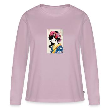Geisha Japanese - Women's Premium Organic Long Sleeve Shirt - dusky pink - Front - Julia (174cm)