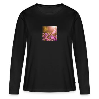 Fleurs au printemps - T-shirt manches longues Premium bio Femme - noir - Devant - Julia (174cm)