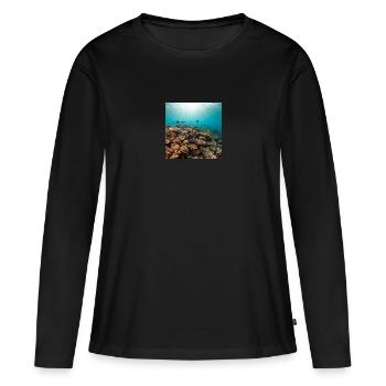 Récif corallien - T-shirt manches longues Premium bio Femme - noir - Devant - Julia (174cm)