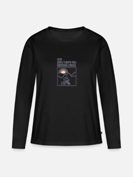 OK, but lets got biking first - Frauen Premium Bio Langarmshirt - Schwarz