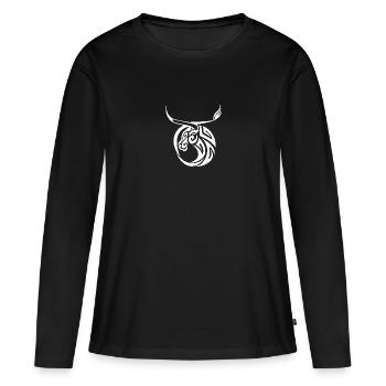 Taureau de tatouage de taureau - T-shirt manches longues Premium bio Femme - noir - Devant - Julia (174cm)