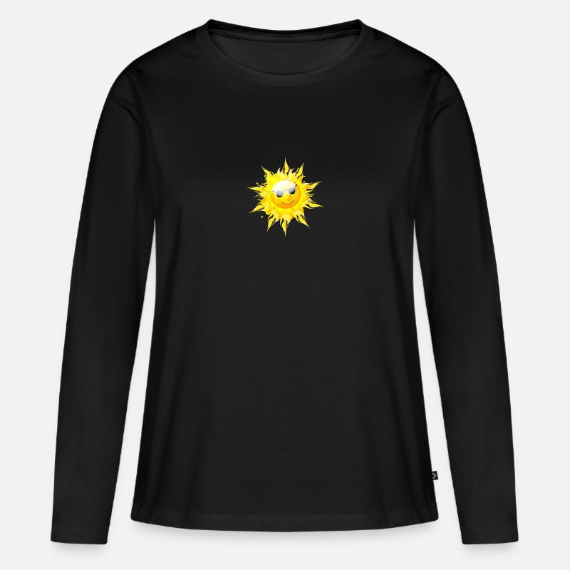 Sonne - Frauen Premium Bio Langarmshirt - Schwarz
