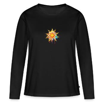Oeil de soleil de Goa - T-shirt manches longues Premium bio Femme - noir - Devant - Julia (174cm)