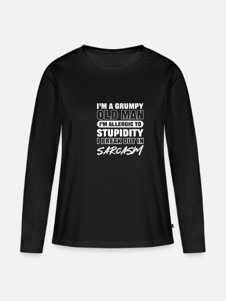 Mürrischer alter Mann Sarkastische Person Geschenk - Premium økologisk langærmet T-shirt til kvinder - sort