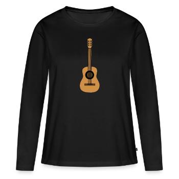 Guitare - T-shirt manches longues Premium bio Femme - noir - Devant - Julia (174cm)
