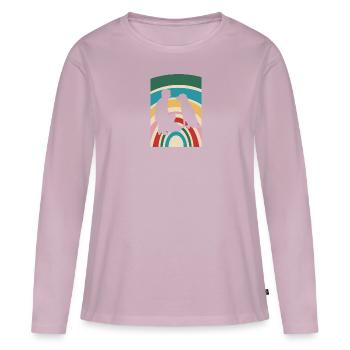 École canine Sports canins Éducateur canin - T-shirt manches longues Premium bio Femme - rose poudré - Devant - Julia (174cm)