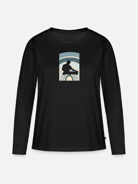 DJ Rave Electro - Frauen Premium Bio Langarmshirt - Schwarz