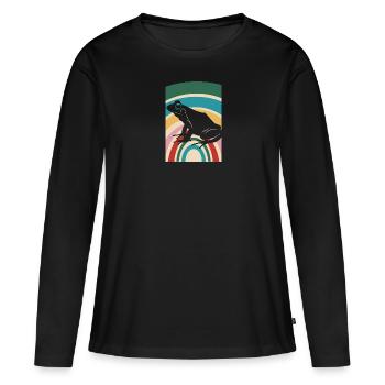Frosch Lurch Froschkönig - Frauen Premium Bio Langarmshirt - Schwarz - Vorne - Julia (174cm)