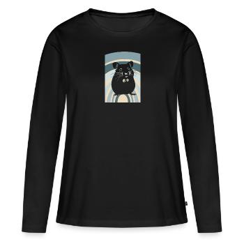 Rongeur de compagnie - T-shirt manches longues Premium bio Femme - noir - Devant - Julia (174cm)