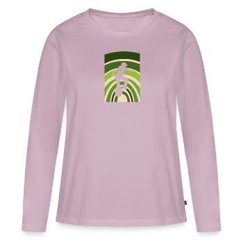 Monocycle penny-farthing - T-shirt manches longues Premium bio Femme - rose poudré - Devant - Julia (174cm)