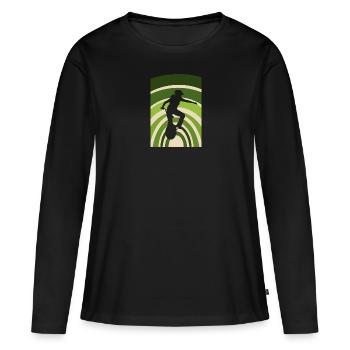 Monocycle penny-farthing - T-shirt manches longues Premium bio Femme - noir - Devant - Julia (174cm)