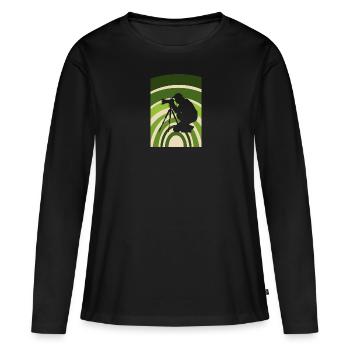 Photographie Photographe Objectif - T-shirt manches longues Premium bio Femme - noir - Devant - Julia (174cm)