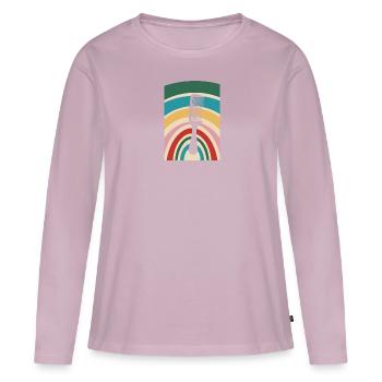 Peigne de coiffeur - T-shirt manches longues Premium bio Femme - rose poudré - Devant - Julia (174cm)