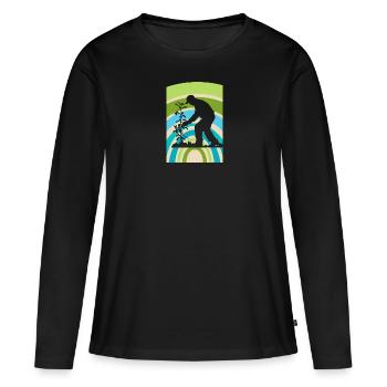 Flower Garden Horticulture - Women's Premium Organic Long Sleeve Shirt - black - Front - Julia (174cm)