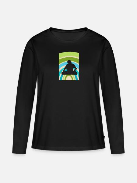DJ House Djing - Frauen Premium Bio Langarmshirt - Schwarz