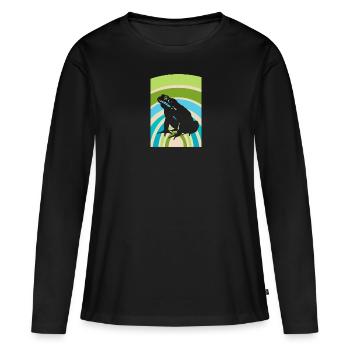 Grenouille Grenouille Prince - T-shirt manches longues Premium bio Femme - noir - Devant - Julia (174cm)