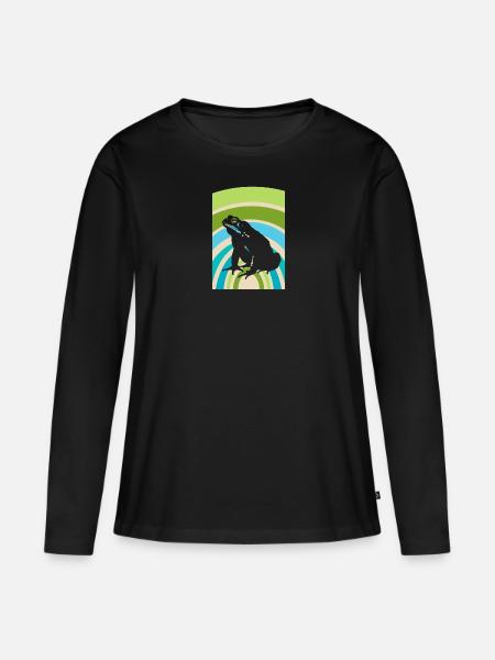 Frosch Froschkönig - Frauen Premium Bio Langarmshirt - Schwarz