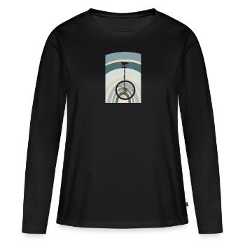 Vélo à pédales monocycle - T-shirt manches longues Premium bio Femme - noir - Devant - Julia (174cm)