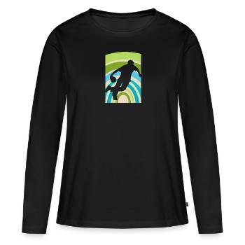 Frappe de bowling - T-shirt manches longues Premium bio Femme - noir - Devant - Julia (174cm)
