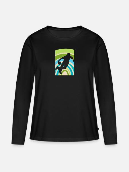 Bowling Strike - Frauen Premium Bio Langarmshirt - Schwarz