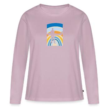 Stewardess Flight Attendant - Women's Premium Organic Long Sleeve Shirt - dusky pink - Front - Julia (174cm)