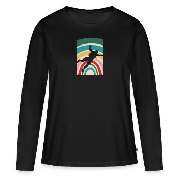 Parachutisme en parachute aérien - T-shirt manches longues Premium bio Femme - noir - Devant - Julia (174cm)