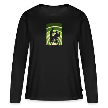 Coiffeur Ciseaux de coiffure - T-shirt manches longues Premium bio Femme - noir - Devant - Julia (174cm)