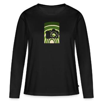 Photographe Photographie - T-shirt manches longues Premium bio Femme - noir - Devant - Julia (174cm)