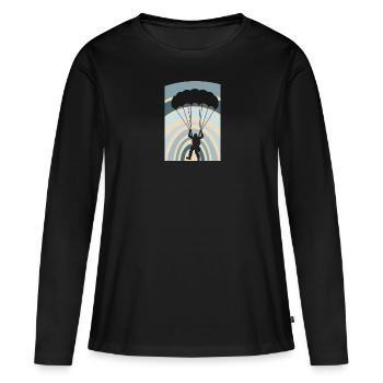 Parapente Parachutisme Parachutisme - T-shirt manches longues Premium bio Femme - noir - Devant - Julia (174cm)